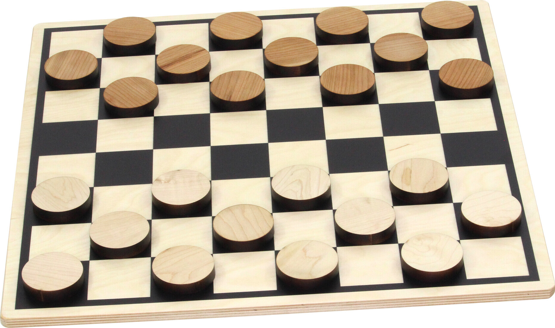 Large Checkerboard with Checkers — Maple Landmark