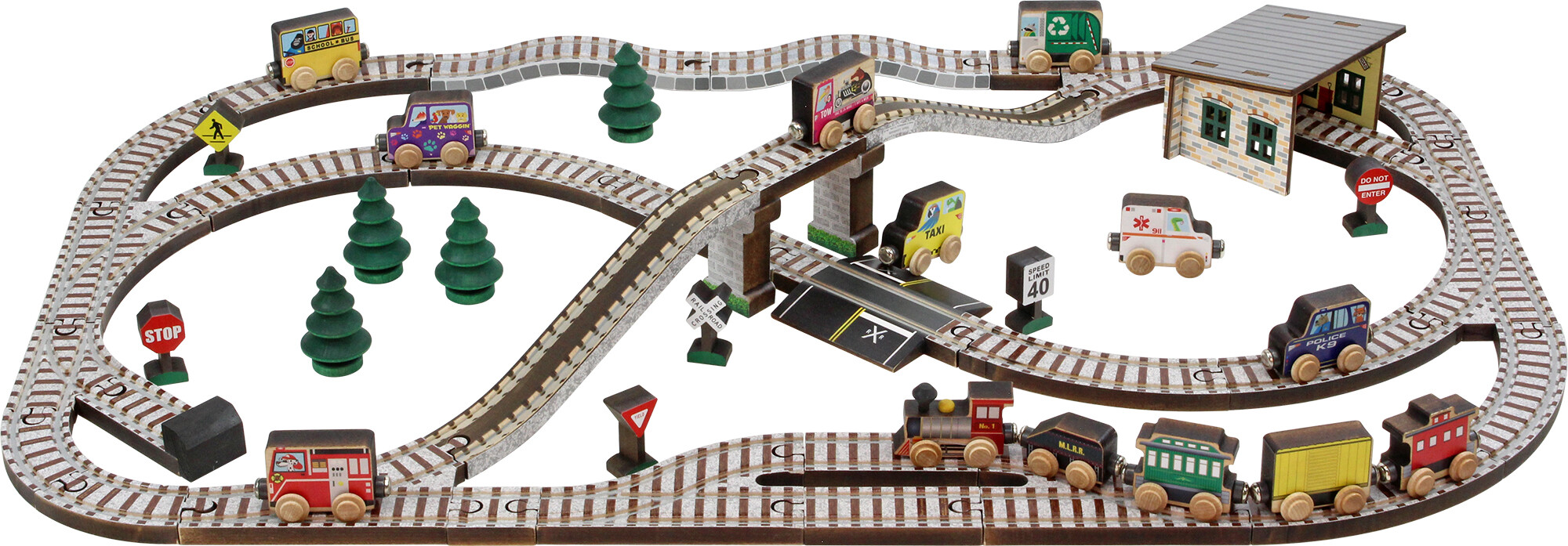 Wooden Railway Set